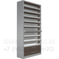 Шкаф для продажи сигарет с синхронной системой шторок Dark-market в открытом виде