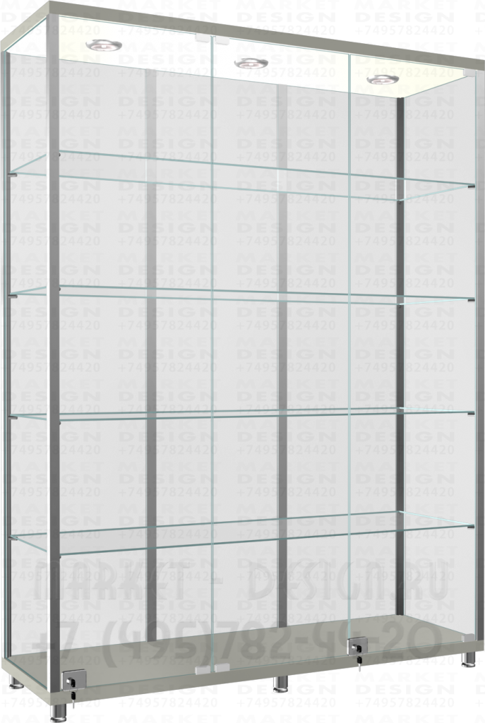 Прямоугольная витрина с алюминиевым профилем