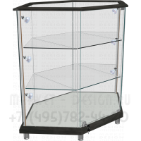 Шестиугольный прилавок со стеклянными полками