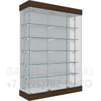 Широкий шкаф витрина  с регулировкой полок по высоте для магазинов