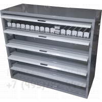 Металлический шкаф для сигарет с складными флепами