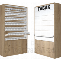 Табачный шкаф с семью синхронными шторками с тумбой с выдвижными ящиками