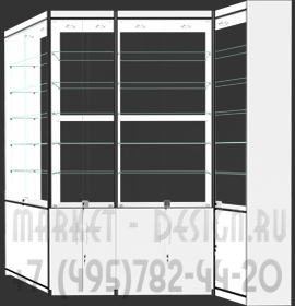 витрины с стеклянной задней стенкой. серия СТО
