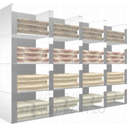 Торговые стеллажи накопители для обоев.серия Каскад