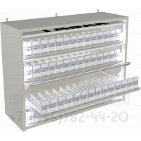 Сигаретный диспенсер с возможностью крепления к стене с выдвижными полками