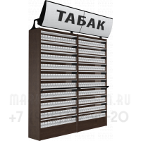 Тандемный сигаретный шкаф с лайтбоксом с десятью синхронизированными шторками в открытом виде