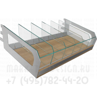 Полка стеклянная с перегородками