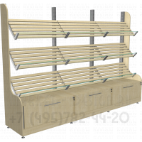 Стеллажи пристенные деревянные для хлеба