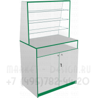 Прилавок со стеклянными полочками