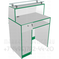 Торговый прилавок под кассу с прозрачным стеклом