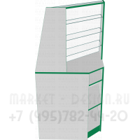 Угловой прилавок со стеклянными полками