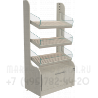 Хлебный стеллаж без задней стенки с полками ограничителями
