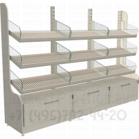 Односторонние стеллажи без задней стенки для торговли хлебом