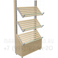 Стеллаж для хлебобулочных изделий с полками с перегородками