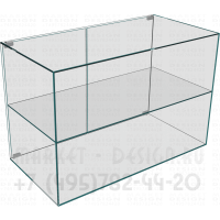 Стеклянная двухъярусная надстройка с дверками на прилавок для хлеба