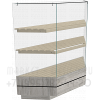 Стеклянный угловой прилавок для хлеба