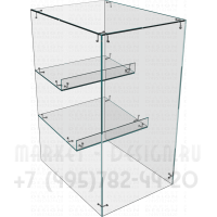 Надстройка со стеклянными полками для  прилавка