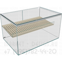 Надстройка из стекла с деревянной полкой и дверками