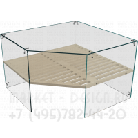 Угловая стеклянная надстройка на прилавок