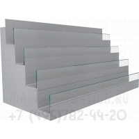 Полка с ограничителями из стекла для стеллажа