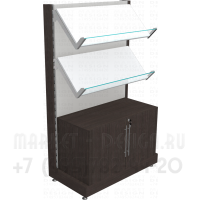Стеллаж торговый пристенный с наклонными полками для продажи конфет