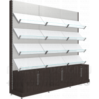 Стеллажи пристенные с наклонными полками для торговли конфетами