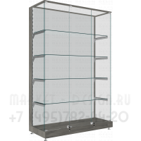 Торговая стеклянная шкаф витрина на металлическом каркасе