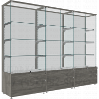 Торговая шкаф витрина с подтоварной тумбой вместе