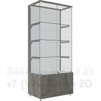 Торговая стеклянная шкаф витрина с тумбой с распашными ящиками для магазина