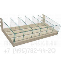 Полка со стеклянными перегородками с возможностью регулировки