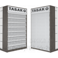 Шкаф для торговли табачными изделиями со шторкой с 8-ю гравитационными полками