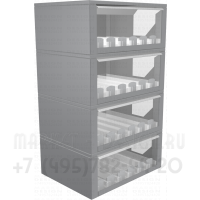 Модульный сигаретный шкаф собранный в четыре уровня