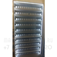 Торговый шкаф на 140 видов сигарет с синхронными дверями в открытом виде