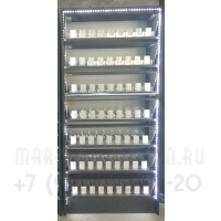 Сигаретный шкаф с синхронизацией шторок с семью уровнями полок с подсветкой