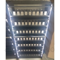 Табачный шкаф с синхронизацией шторок с семью уровнями полок с подсветкой