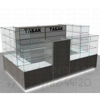 Торговый островной павильон для продажи сигарет и аксессуаров