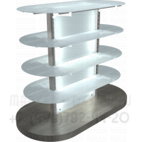 Стеллаж двусторонний для торговли с овальными полками
