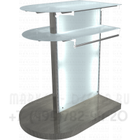 Торговый стеллаж островной с 2-я полукруглыми полками