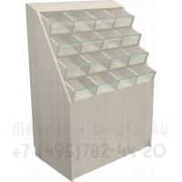 Высокий открытый прилавок с 16-ю ячейками для торговли