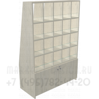 Прилавок витрина с двадцатью ячейками для демонстрации товаров