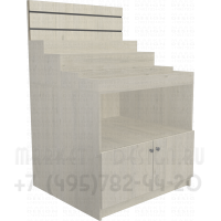 Прилавок задняя стенка эконом панель с двумя ступенями и двумя лотками для выкладки товаров