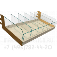 Стеклянная полка с разделителями