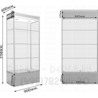 Стеклянные витрины для музея в офис компании с размерами