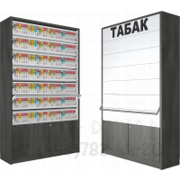 Шкаф для продажи электронных сигарет с семью уровнями полок с подтоварной тумбой распашные дверки