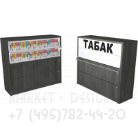 Шкаф для продажи электронных сигарет с двумя уровнями полок с тумбой два выдвижных ящика