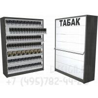 Шкаф для табачных пачек с семью уровнями полок с синхронными дверками