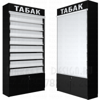 Шкаф восьмиуровневый для электронных сигарет с рулонной шторкой с тумбой