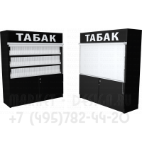 Шкаф трехуровневый для электронных сигарет с рулонной шторкой с тумбой