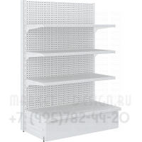 Металлический пристенный перфорированный стеллаж с полками