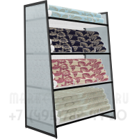 Пристенный стеллаж для обоев с боковыми вставками из акрила 